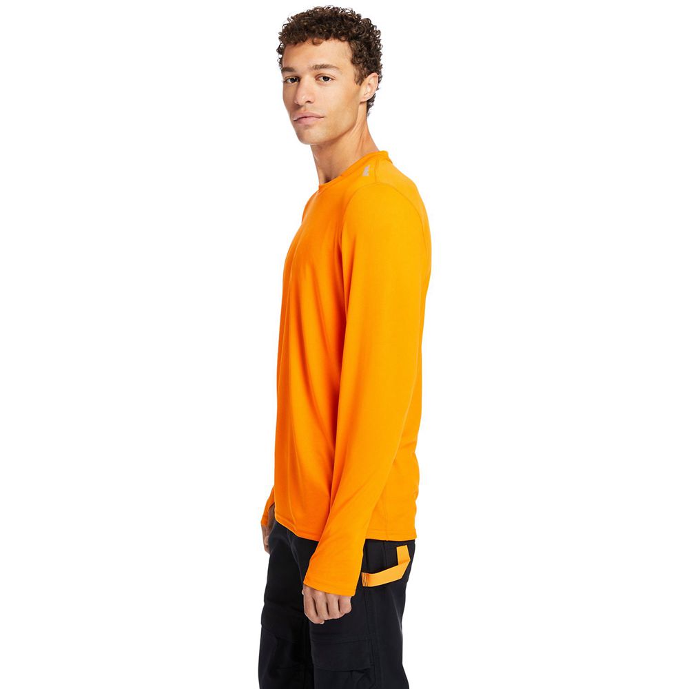 Camisetas Masculino - Timberland Pro® Wicking Good Long Sleeve - DYFGU2754 - Laranja